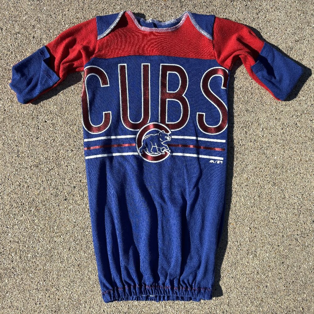 Chicago Cubs MLB Baseball newborn sleep sack upcycled t shirt infant gown
